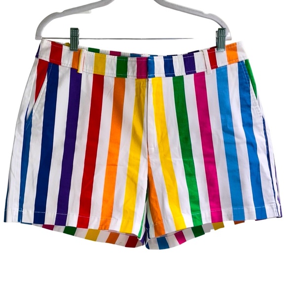 New York & Company Pants - New York & Company Rainbow Striped Shorts - Cotton - Size 14 - Fun Pride Summer